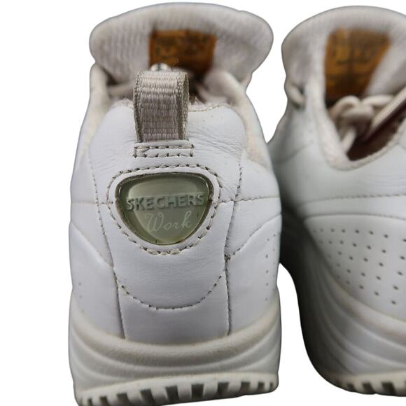 Skechers Shoes Womens 9 Shape Up Sneaker Work Slip Resistant Leather White Retro - Picture 7 of 16